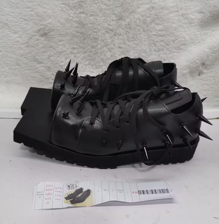 レディース ブラックレザー ホッグトゥブーツ パンク Y2K - Street Fashion Y2K のレビューと価格